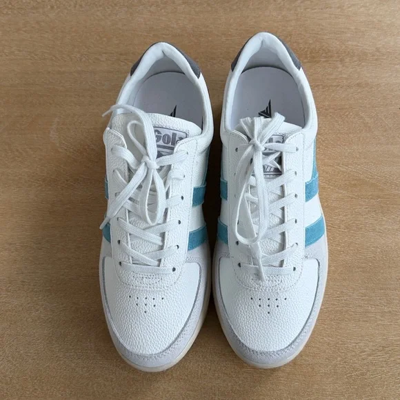 Gola GrandSlam Trident Sneakers. White Ocean/Ash - Picture 8 of 13